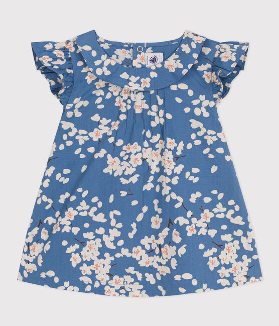 Blusa de popelina estampada para niña azul BEACH/ MULTICO
