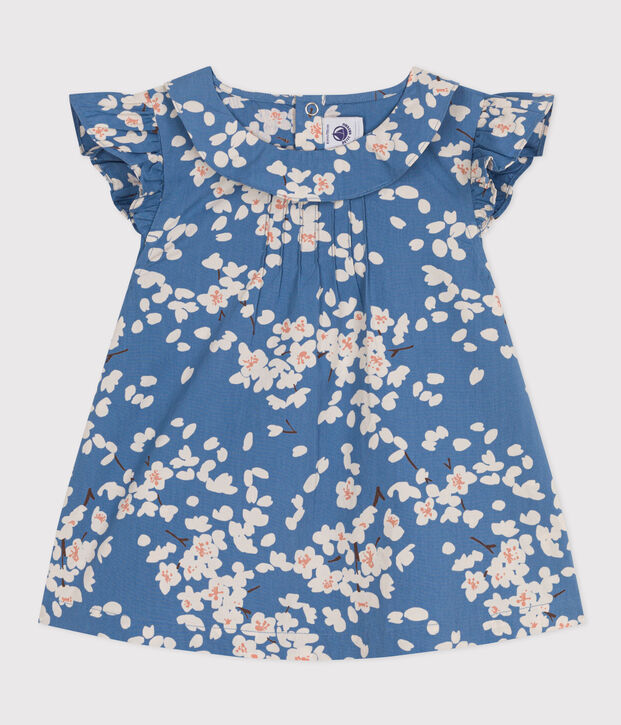 Blusa de popelina estampada para ni&ntilde;a azul/multicolor