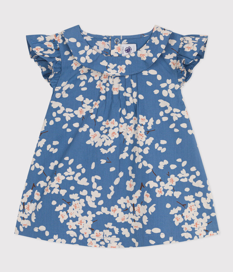 Blusa de popelina estampada para ni&ntilde;a azul/multicolor