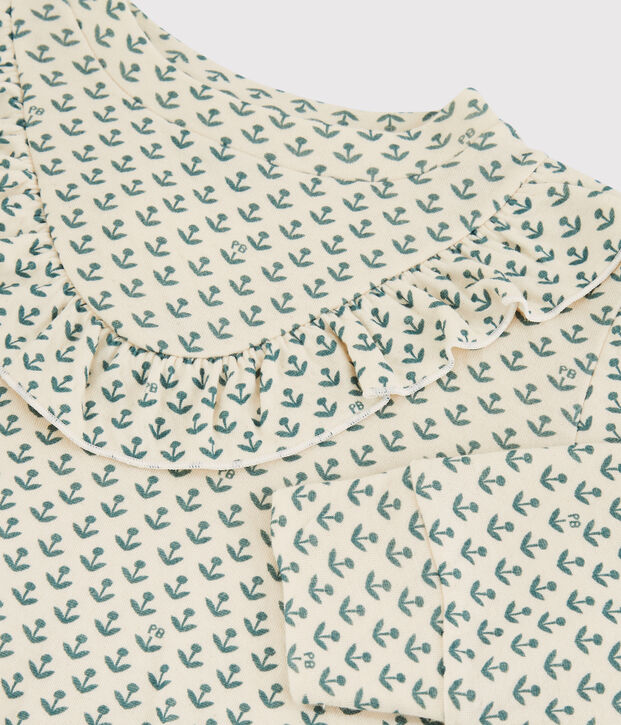 Sudadera de t&uacute;bico de ni&ntilde;a crudo/verde