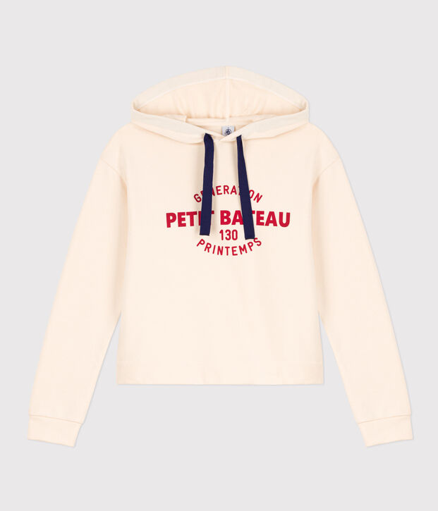 Sudadera de felpa con capucha para mujer crudo