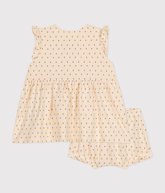 Vestido sin mangas con bombachos de jersey ligero de bebé blanco AVALANCHE/ MULTICO