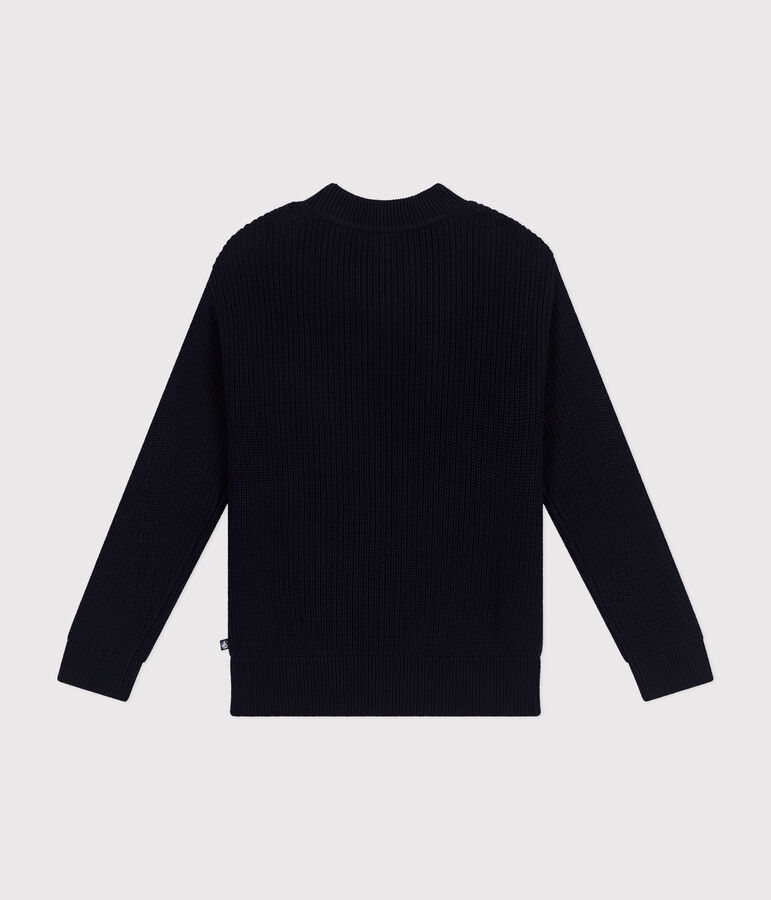 Jersey de punto ingl&eacute;s de algod&oacute;n para mujer azul