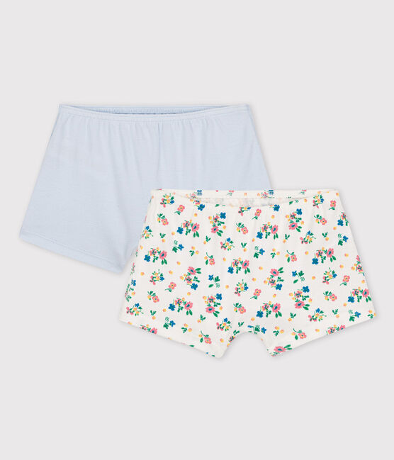 Juego de 2 braguitas con estampado de flores de niña de algodón orgánico variante 1
