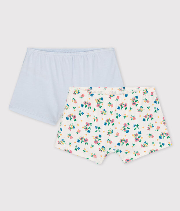 Juego de 2 braguitas con estampado de flores de ni&ntilde;a de algod&oacute;n org&aacute;nico multicolor