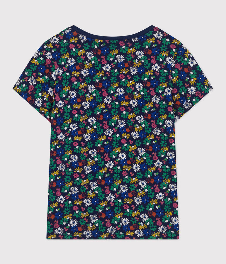Camiseta estampada de jersey ligero para ni&ntilde;a azul/multicolor