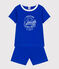 Pijama corto infantil de algodón azul PERSE