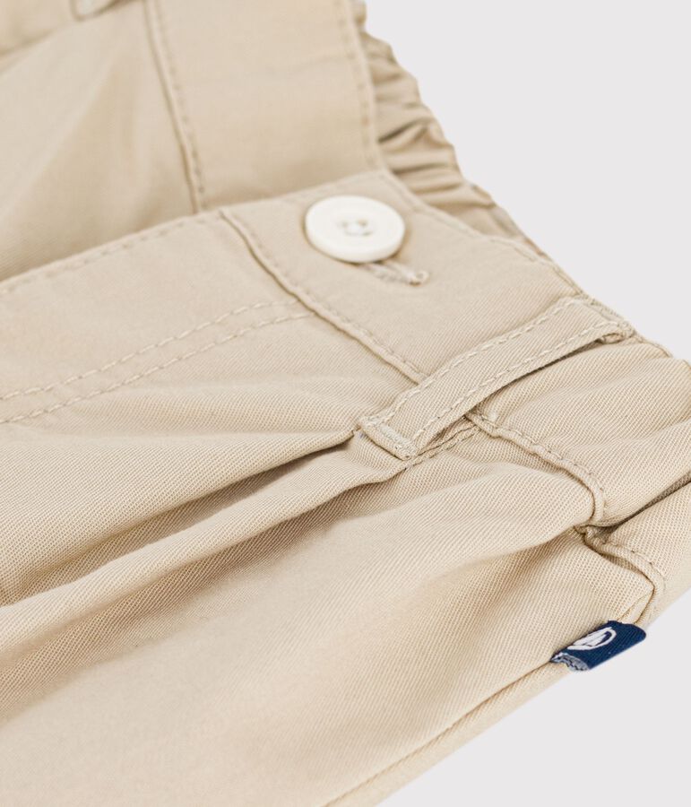 Pantal&oacute;n para beb&eacute; de sarga lisa beige