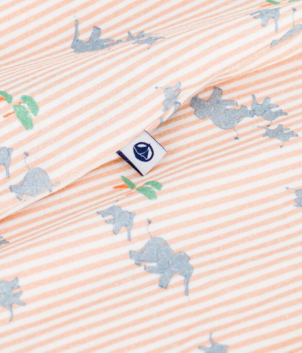 Pelele corto de algod&oacute;n con estampado de animales para beb&eacute; blanco/multicolor