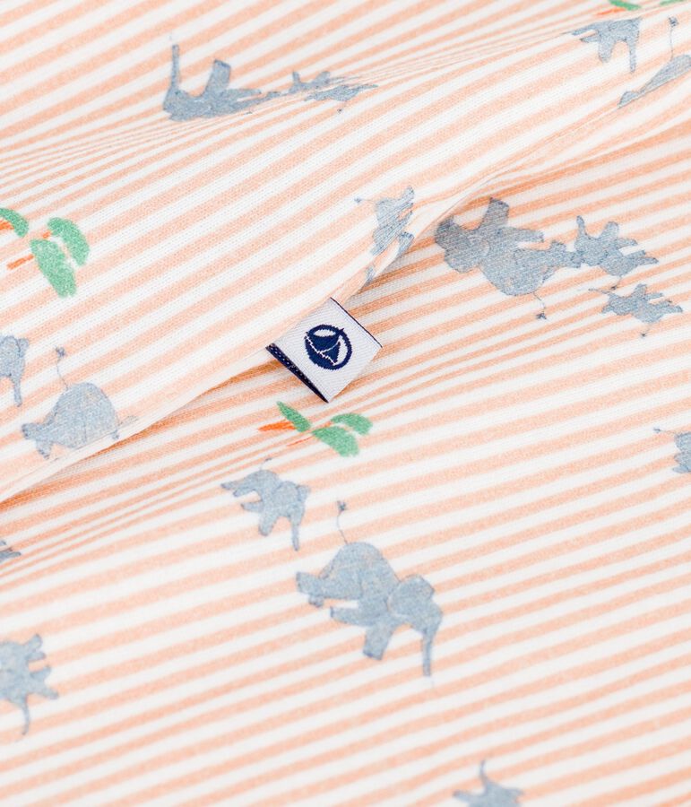 Pelele corto de algod&oacute;n con estampado de animales para beb&eacute; blanco/multicolor