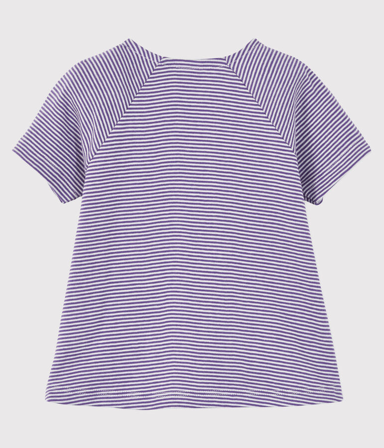 Blusa de manga corta para beb&eacute; ni&ntilde;a violeta/blanco