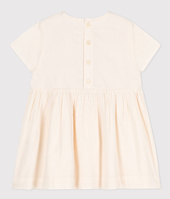 Vestido de manga corta con fruncidos para bebé blanco AVALANCHE/ MULTICO