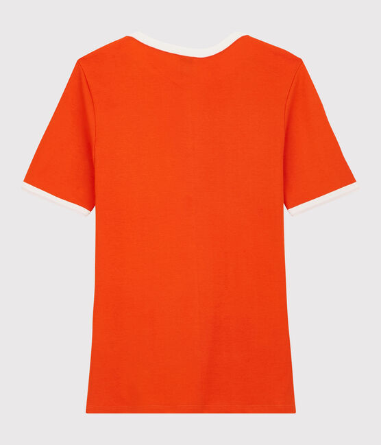 Camiseta de algodón de mujer naranja CAROTT
