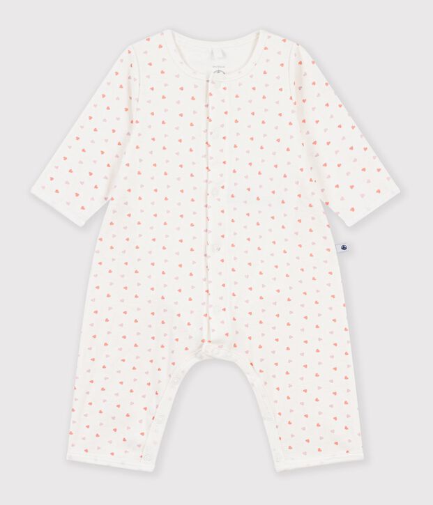 Bodyjama sin pies de algod&oacute;n con estampado de flores para beb&eacute; blanco/multicolor