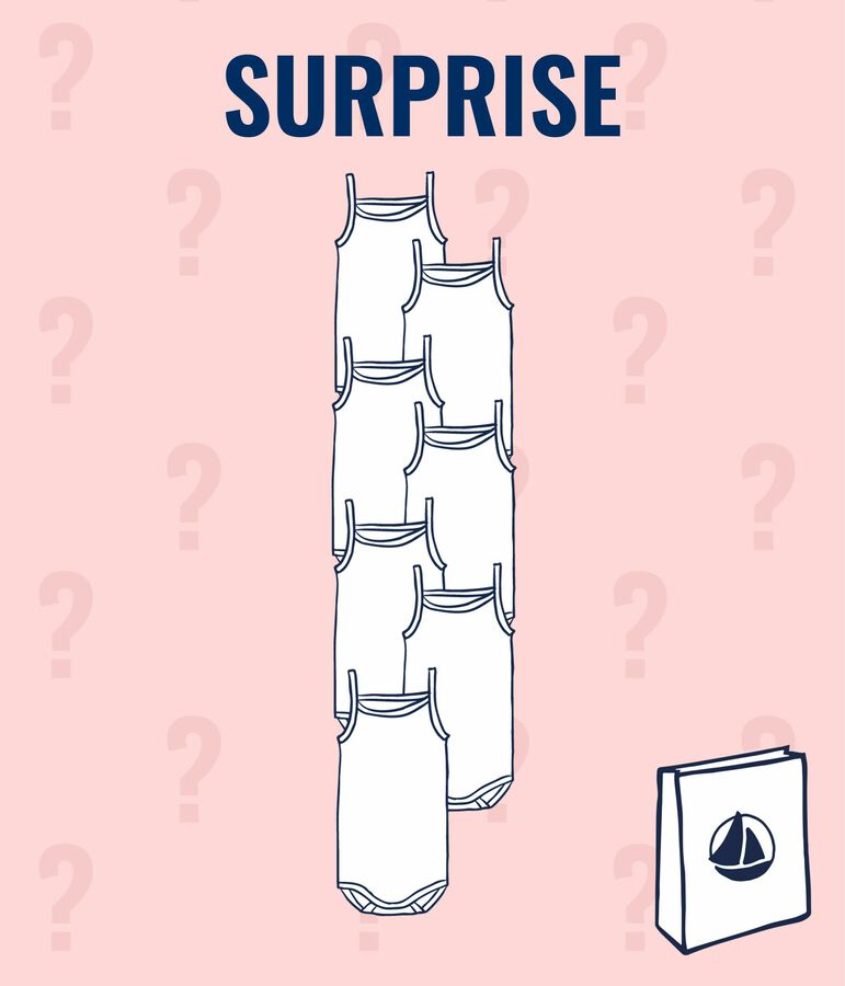 Juego sorpresa de 7 bodis de tirantes para beb&eacute; ni&ntilde;a multicolor