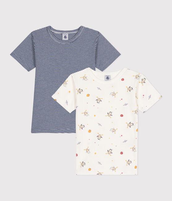 Juego de 2 camisetas infantiles de algodón de manga corta variante 1