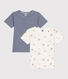 Juego de 2 camisetas infantiles de algodón de manga corta