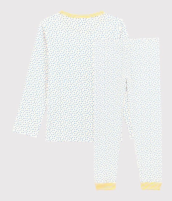 Pijama con motivos de algodón orgánico infantil unisex blanco MARSHMALLOW/azul BRASIER