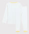 Pijama con motivos de algodón orgánico infantil unisex blanco MARSHMALLOW/azul BRASIER