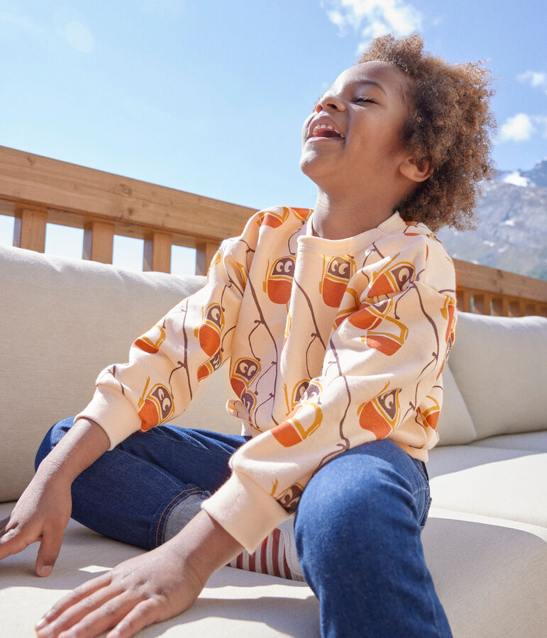 Sudadera estampada de mulet&oacute;n de ni&ntilde;a/ni&ntilde;o crudo/gris