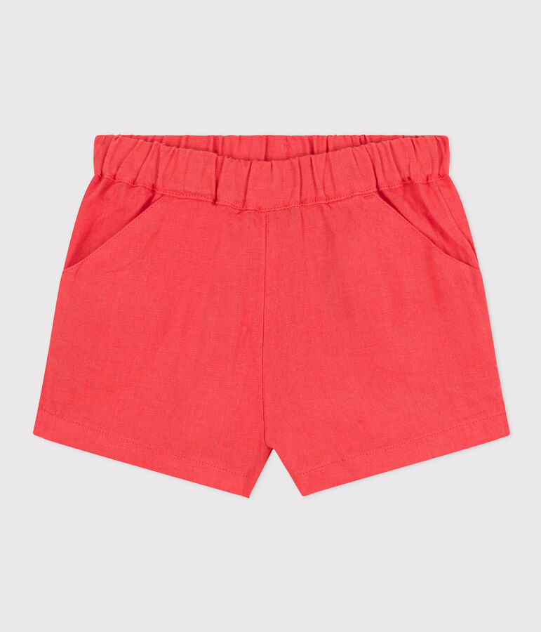 Shorts de lino para beb&eacute; naranja