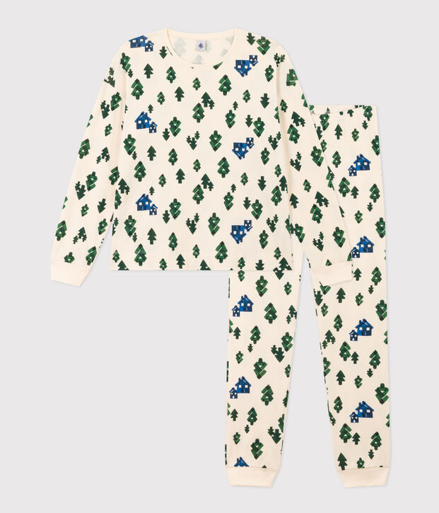 Pijama de algod&oacute;n caba&ntilde;a para mujer crudo/multicolor