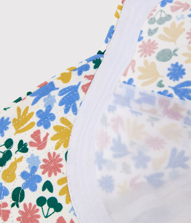 Gorra estampada de flores de ni&ntilde;a blanco/multicolor