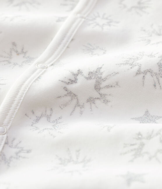 Pelele de bebé con estampado de estrellas de terciopelo blanco MARSHMALLOW/gris ARGENT