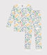 Pijama infantil ajustado de algodón con estampado de flores