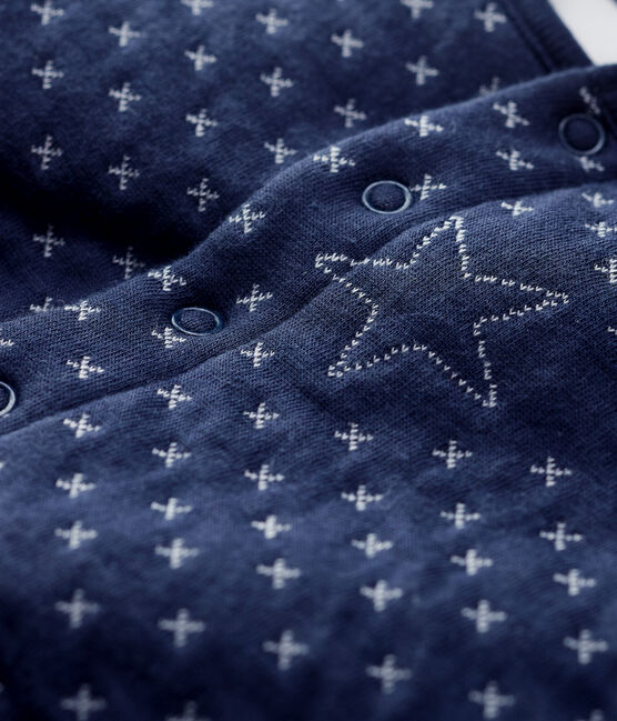 Cárdigan de bebé acolchado con motivos de estrellas de algodón orgánico azul SMOKING