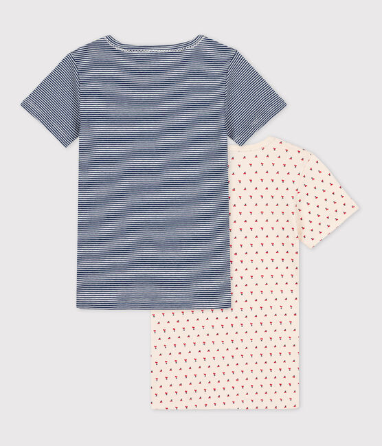 Juego de 2 camisetas de manga corta de algodón de niña variante 1