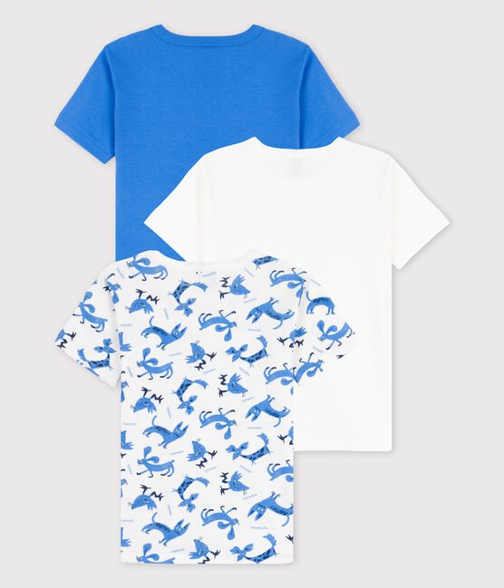Juego de 3 camisetas de manga corta con animales de algodón de niño variante 1