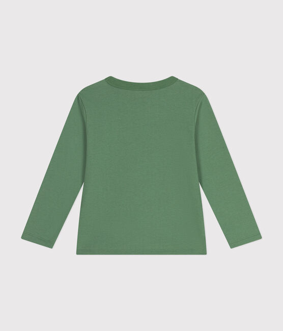 Camiseta de manga larga de punto fino para niño verde PALMERAIE