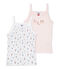 Lote de 2 camisetas de tirantes para niña blanco .