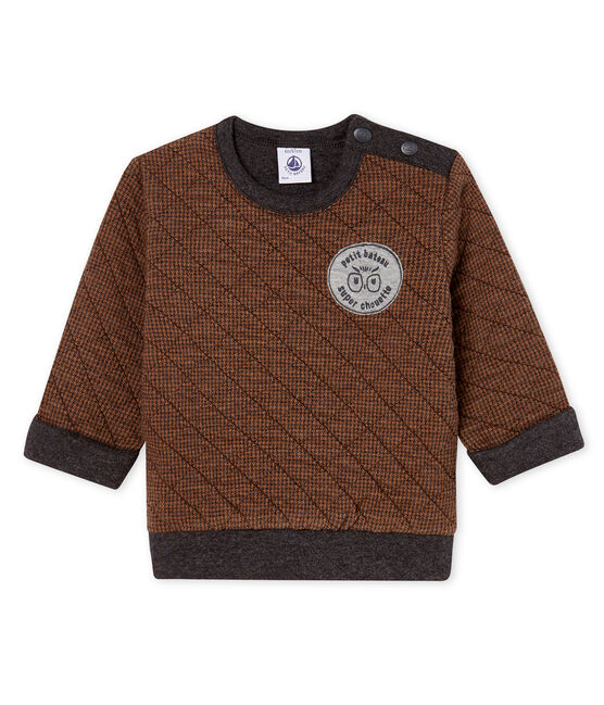 udadera Sde tela túbica de pata de gallo para bebé niño negro CITY/marron COCOA