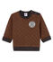 udadera Sde tela túbica de pata de gallo para bebé niño negro CITY/marron COCOA