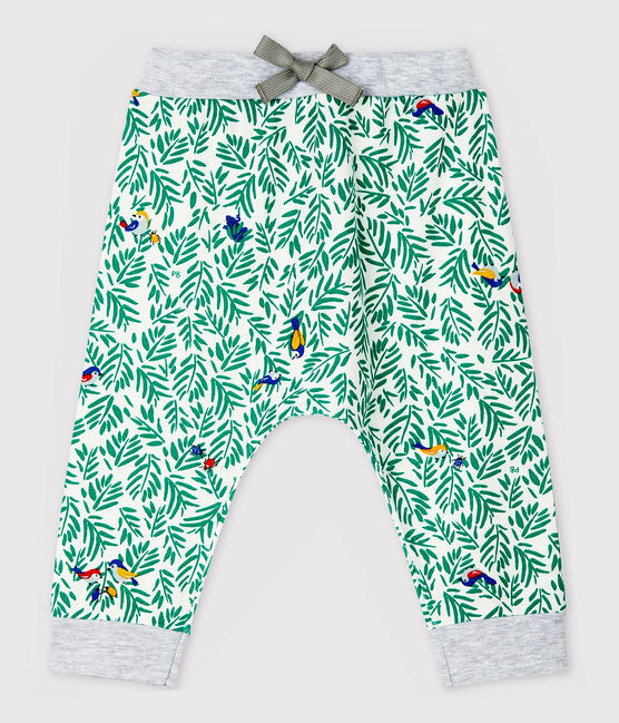 Pantalón de canalé estampado de bebé niño blanco MARSHMALLOW/blanco MULTICO