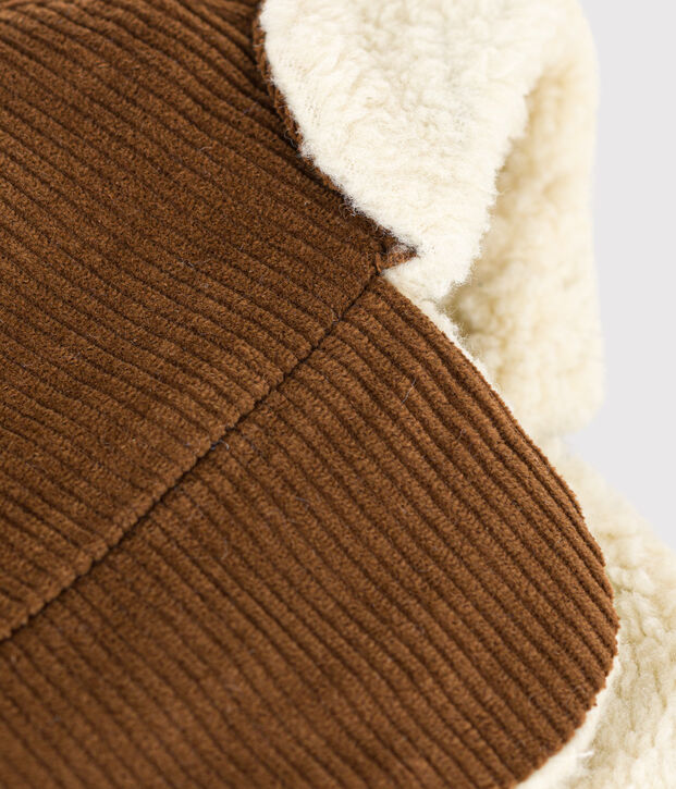 Gorro chapka de terciopelo para beb&eacute; marron