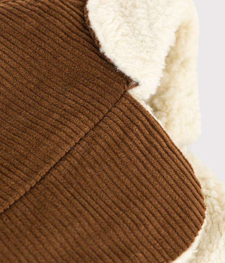 Gorro chapka de terciopelo para beb&eacute; marron