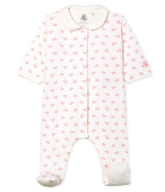 Pelele de tejido túbico para bebé niña blanco MARSHMALLOW/rosa GRETEL