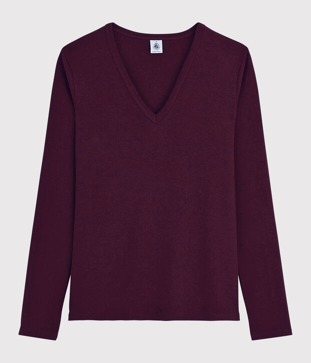 Camiseta ic&oacute;nica con cuello de pico para mujer rojo