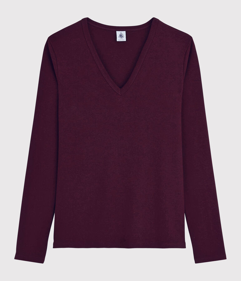 Camiseta ic&oacute;nica con cuello de pico para mujer rojo