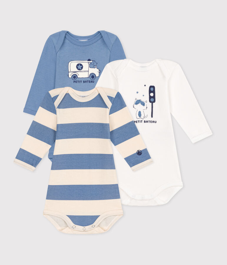 Juego de 3 bodis de algod&oacute;n de manga larga para beb&eacute; variante 1