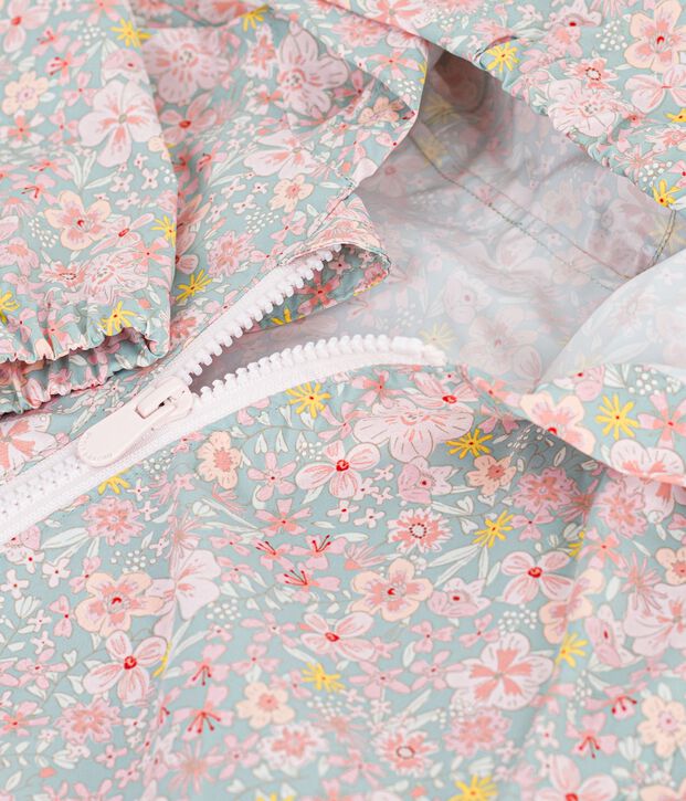 Cortavientos infantil de flores azul/multicolor