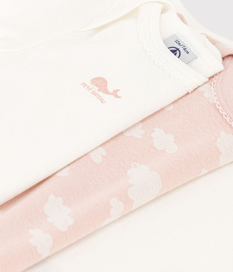 Juego de 3 bodis de algod&oacute;n de manga larga con nubes para beb&eacute; multicolor