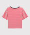 CAMISETA BOXY de algodón de mujer rojo PEPS/blanco MARSHMALLOW