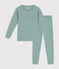 Pijama infantil liso de algodón verde PAUL