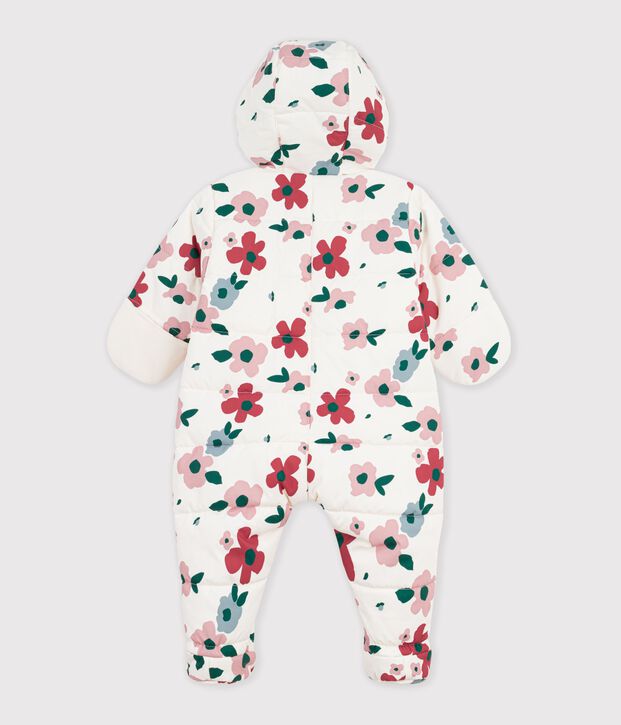 Buzo de poli&eacute;ster con estampado de flores para beb&eacute; crudo/multicolor