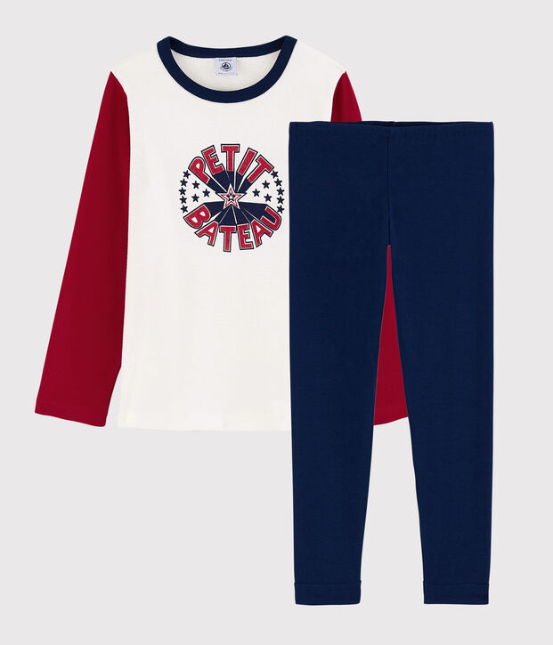 Pijama de algod&oacute;n de ni&ntilde;o azul/multicolor