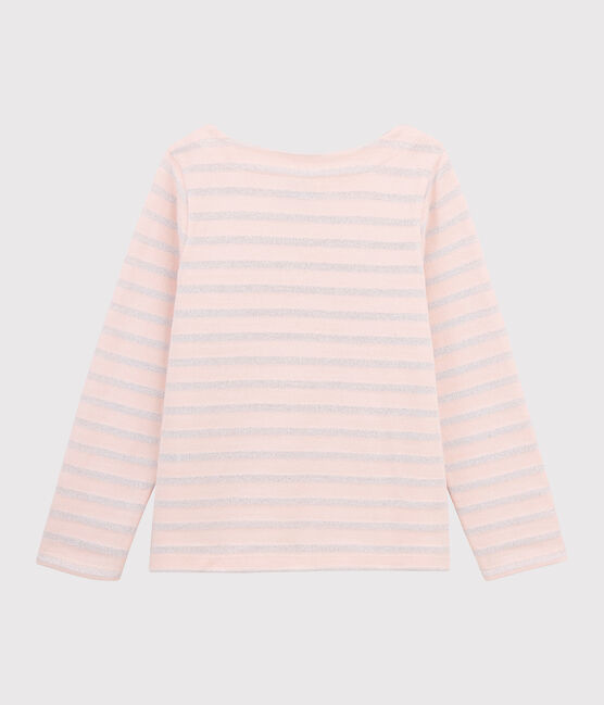 Marinera de algodón de niña rosa MINOIS/ MARSHMALLOW ARGENT BRILLANT